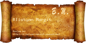 Blistyan Margit névjegykártya